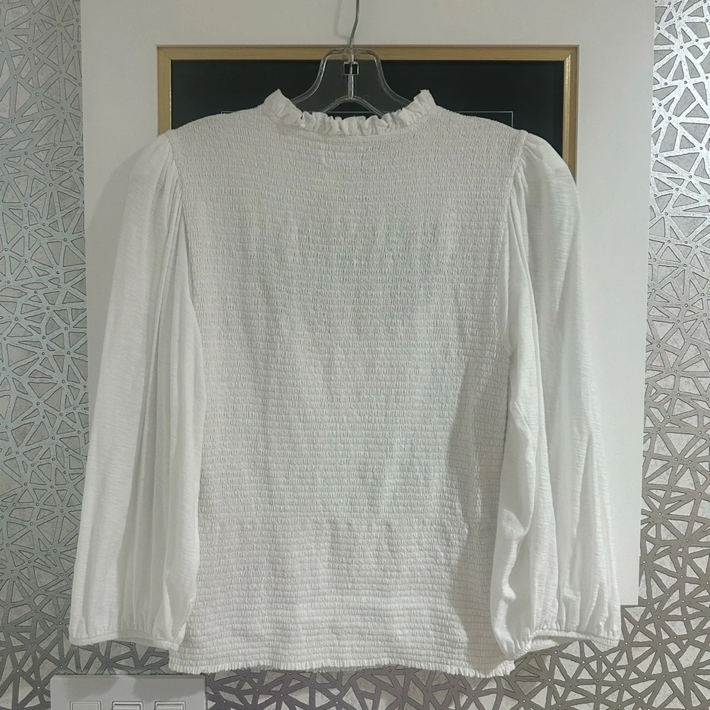 Nation LTD Abrielle Femme Cut-Out Med Ivory Women's Top 3/4 Balloon Puff Sleeve - Picture 3 of 8